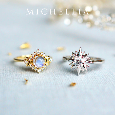 [Astra] Starlight Engagement Ring in Diamond / Moissanite Women's Ring michelliafinejewelry   