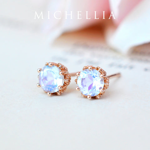 [Eden] Petite Floral Earrings in Moonstone Earrings michelliafinejewelry   