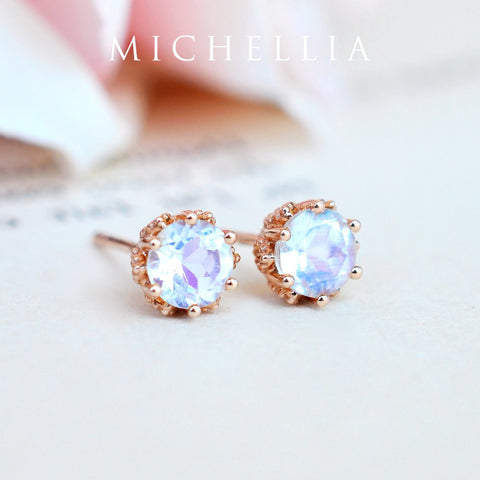 [Eden] Petite Floral Earrings in Moonstone Earrings michelliafinejewelry   