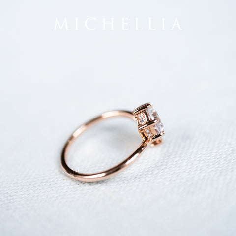 [Aisha] Moonrise Engagement Ring in Diamond / Moissanite Women's Ring michelliafinejewelry   