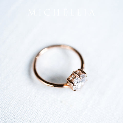 [Aisha] Moonrise Engagement Ring in Diamond / Moissanite Women's Ring michelliafinejewelry   