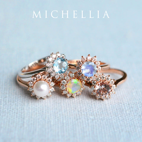 [Rosalie] Vintage Bloom Ring in Morganite Women's Ring michelliafinejewelry   