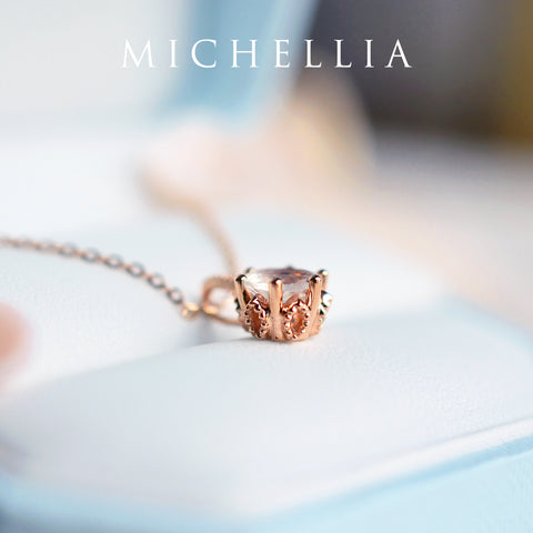 [Eden] Floral Solitaire Necklace in Moonstone Necklace michelliafinejewelry   