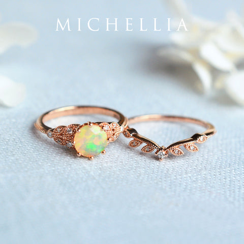 [Kerensa] Classic Floral Engagement Ring in Diamond / Moissanite Women's Ring michelliafinejewelry   