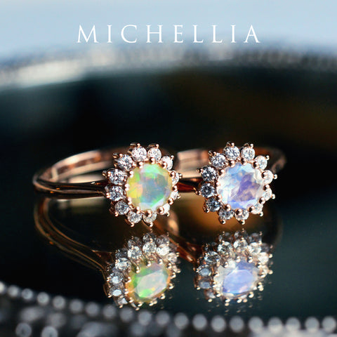 [Rosalie] Vintage Bloom Ring in Moonstone Women's Ring michelliafinejewelry   