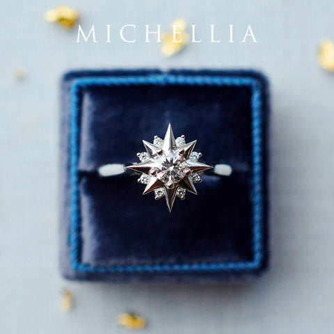 [Astra] Starlight Engagement Ring in Diamond / Moissanite Women's Ring michelliafinejewelry   