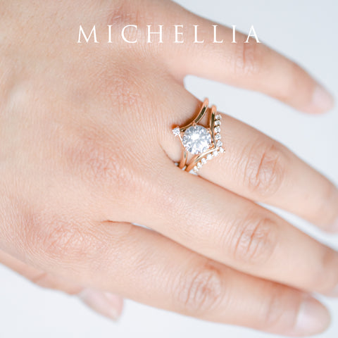 [Aisha] Moonrise Engagement Ring in Diamond / Moissanite Women's Ring michelliafinejewelry   