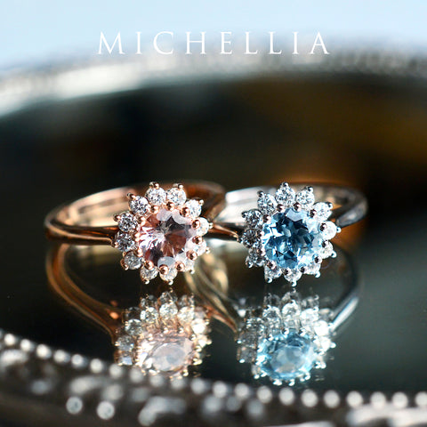 [Rosalie] Vintage Bloom Ring in Morganite Women's Ring michelliafinejewelry   