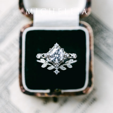 [Annalise] Victorian Heirloom Engagement Ring in Diamond / Moissanite Women's Ring michelliafinejewelry   