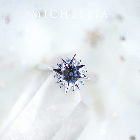 [Astra] Starlight Engagement Ring in Lab Alexandrite Women's Ring michelliafinejewelry   