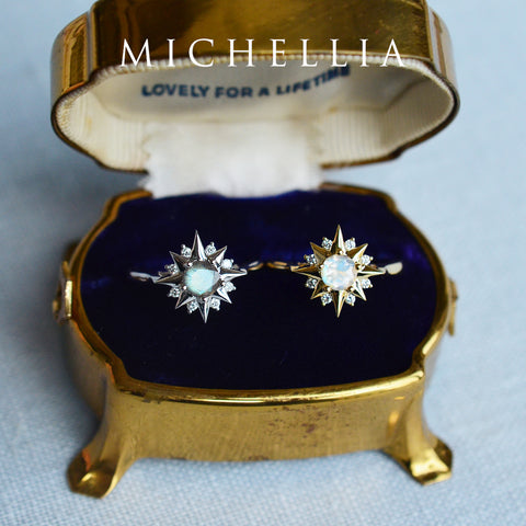 [Astra] Starlight Ring in Lab Blue Sapphire Women's Ring michelliafinejewelry   