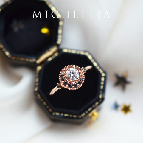 [Luna] Crescent Moon Engagement Ring in Diamond / Moissanite Women's Ring michelliafinejewelry   