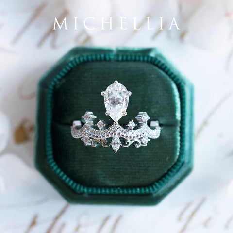 [Antoinette] Vintage Chandelier Engagement Ring in Diamond / Moissanite Women's Ring michelliafinejewelry   