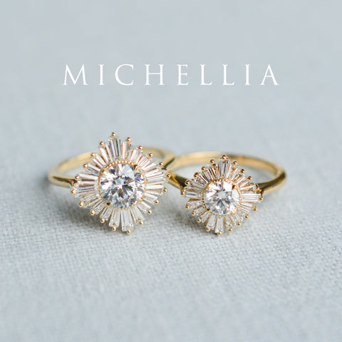 [Artemis] Vintage Deco Goddess Ballerina Engagement Ring in Diamond / Moissanite Women's Ring michelliafinejewelry   