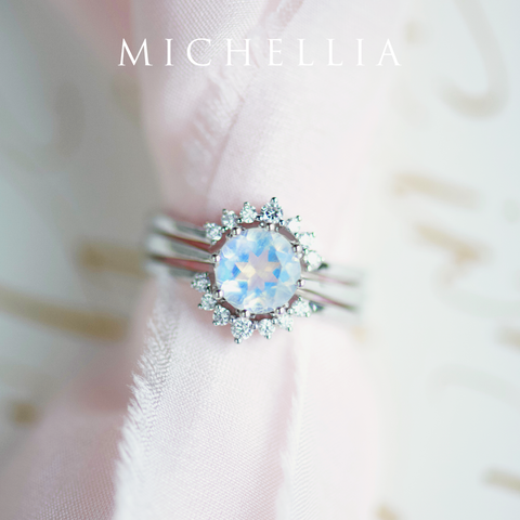 [Cassandra] Vintage Crown Solitaire Ring in Moonstone Women's Ring michelliafinejewelry   