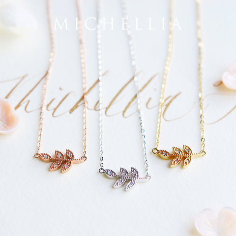 [Viridis] Petite Leaf Necklace Necklace michelliafinejewelry   