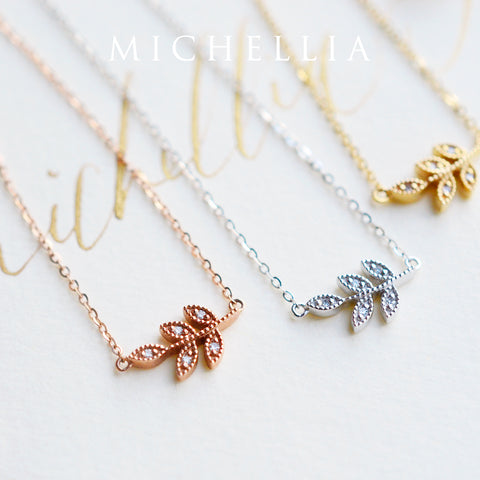 [Viridis] Petite Leaf Necklace Necklace michelliafinejewelry   