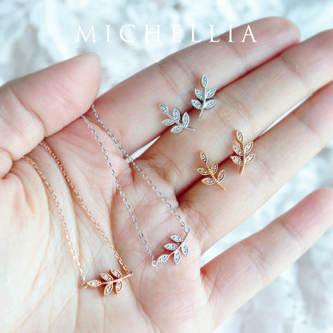 [Viridis] Petite Leaf Earrings Earrings michelliafinejewelry   