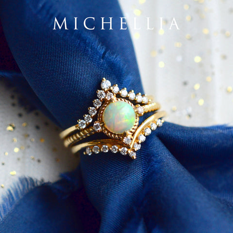 [Stella] Aura of Galaxy Ring in Australian Opal Women's Ring michelliafinejewelry   