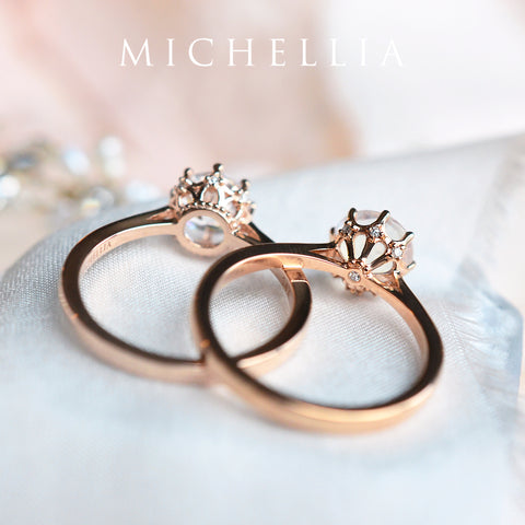 [Victoria] Classic Crown Solitaire Ring in Lab Blue Sapphire Women's Ring michelliafinejewelry   