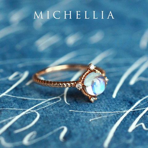 [Stella] Aura of Galaxy Engagement Ring in Moonstone Women's Ring michelliafinejewelry   