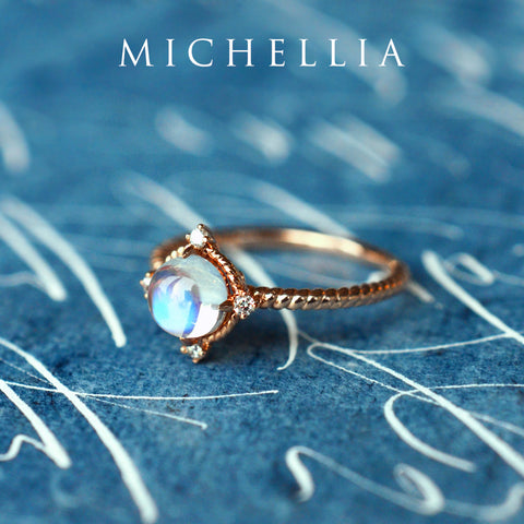 [Stella] Aura of Galaxy Engagement Ring in Moonstone Women's Ring michelliafinejewelry   