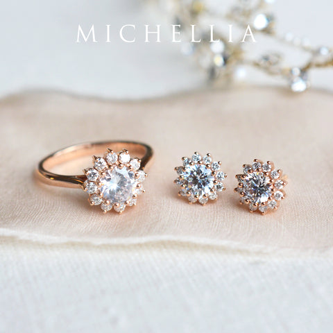 [Rosalie] Vintage Bloom Earrings in Moissanite Earrings michelliafinejewelry   