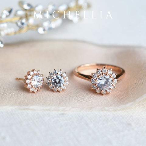 [Rosalie] Vintage Bloom Earrings in Moissanite Earrings michelliafinejewelry   