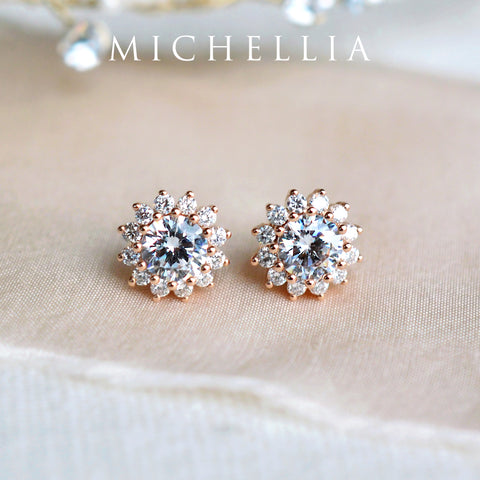 [Rosalie] Vintage Bloom Earrings in Aquamarine Earrings michelliafinejewelry   