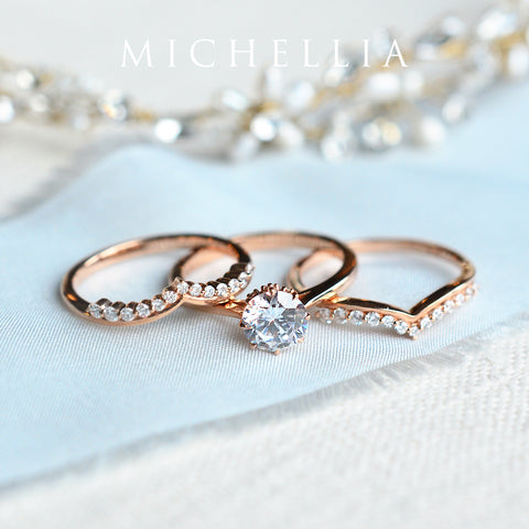 [Victoria] Classic Crown Solitaire Ring in Morganite Women's Ring michelliafinejewelry   