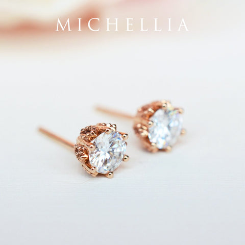 [Eden] Petite Floral Earrings in Aquamarine Earrings michelliafinejewelry   