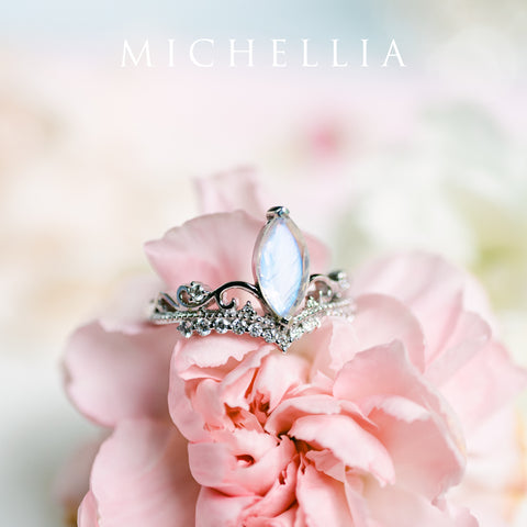 [Windsor] Heirloom Crown Marquise Cut Ring in Moonstone Women's Ring michelliafinejewelry   