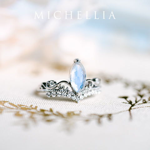 [Windsor] Heirloom Crown Marquise Cut Ring in Moonstone Women's Ring michelliafinejewelry   