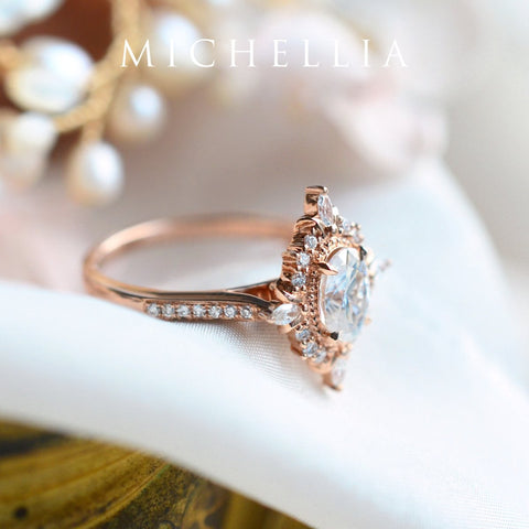 [Alessandra] Art Deco Oval Cut Ring in Lab Red Ruby Women's Ring michelliafinejewelry   