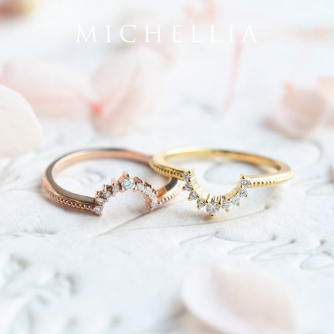 [Lia] 9-Diamond Classic Oval Crown Band Wedding Band michelliafinejewelry   