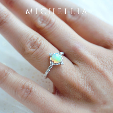 [Stella] Aura of Galaxy Ring in Australian Opal Women's Ring michelliafinejewelry   