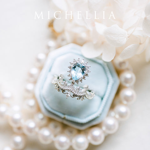 [Angelique] Venetian Crown Engagement Ring in Moonstone Women's Ring michelliafinejewelry