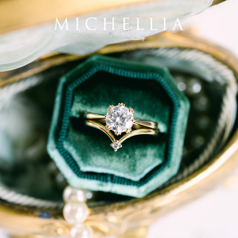 [Cassandra] Vintage Crown Solitaire Engagement Ring in Diamond / Moissanite Women's Ring michelliafinejewelry   