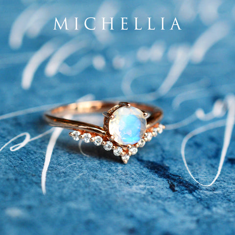 [Diane] Moonwake Engagement Ring in Diamond / Moissanite Women's Ring michelliafinejewelry   