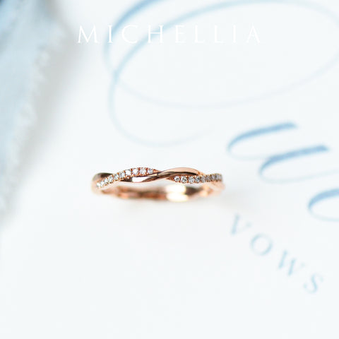 [Rhea] Twisted Infinity Diamond Band Wedding Band michelliafinejewelry