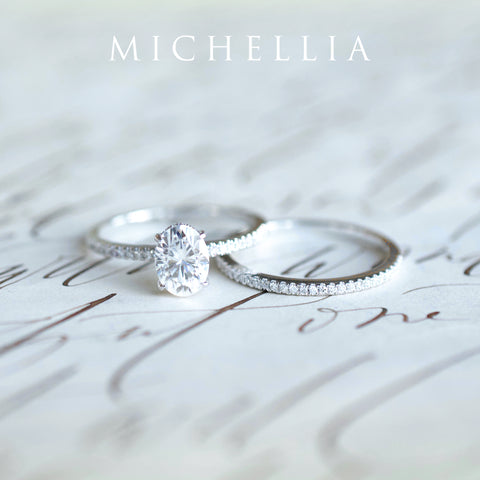 [Elaine] Classic Oval Solitaire Engagement Ring with Hidden Halo in Diamond / Moissanite Women's Ring michelliafinejewelry   