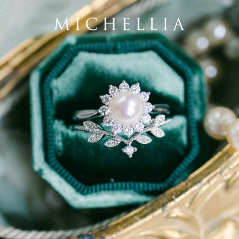 [Rosalie] Vintage Bloom Ring in Aquamarine Women's Ring michelliafinejewelry   