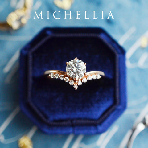 [Diane] Moonwake Engagement Ring in Diamond / Moissanite Women's Ring michelliafinejewelry   