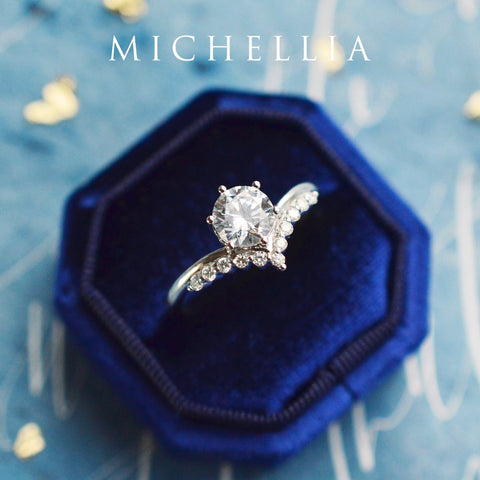 [Diane] Moonwake Engagement Ring in Diamond / Moissanite Women's Ring michelliafinejewelry   