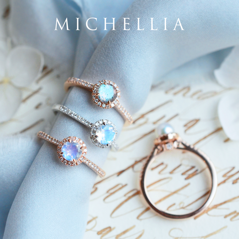 [Nova] Petite Halo Diamond Ring in Morganite Women's Ring michelliafinejewelry   