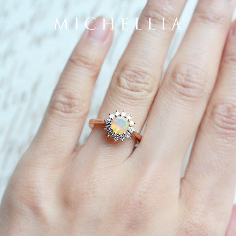 [Rosalie] Vintage Bloom Ring in Opal Women's Ring michelliafinejewelry   