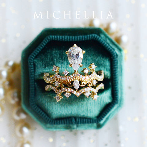 [Lacey] Chandelier Crown Diamond Band Wedding Band michelliafinejewelry   