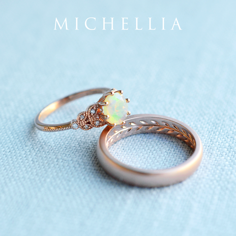 [Kerensa] Classic Floral Ring in Opal Women's Ring michelliafinejewelry   