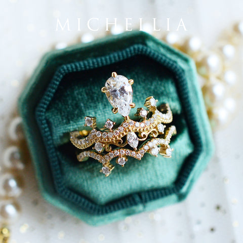 [Antoinette] Vintage Chandelier Engagement Ring in Diamond / Moissanite Women's Ring michelliafinejewelry   