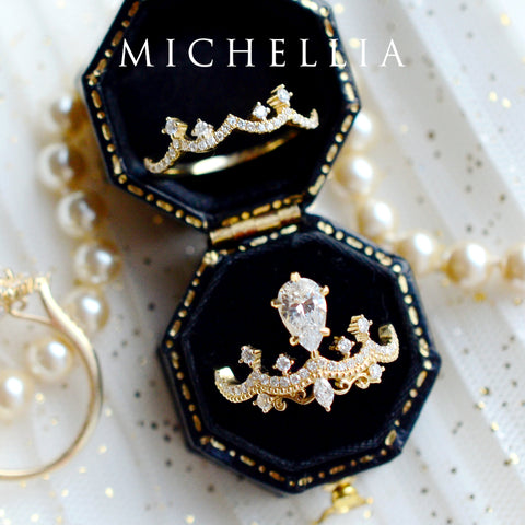 [Lacey] Chandelier Crown Diamond Band Wedding Band michelliafinejewelry   